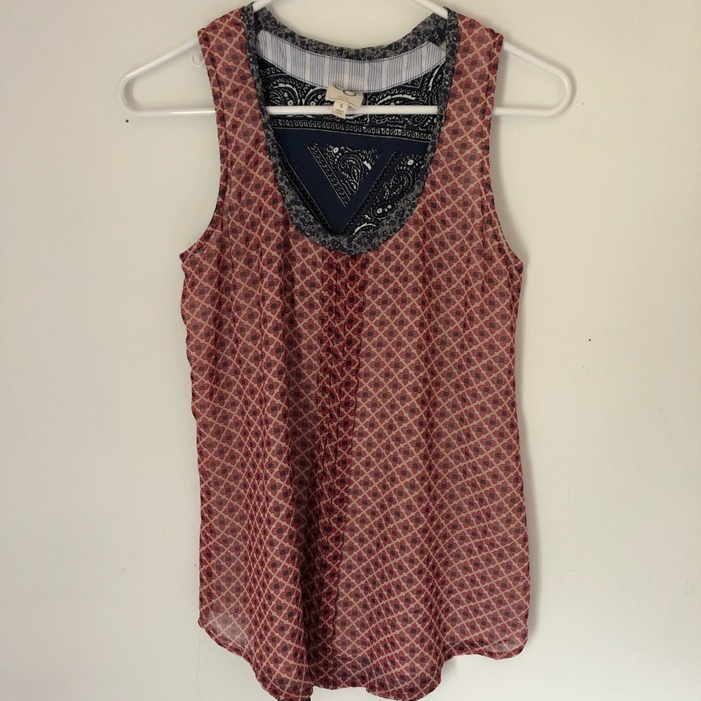 One September red white and blue tank